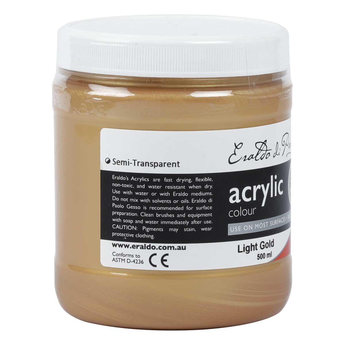 Eraldo di Paolo Acrylic Paint Metallic Light Gold 500ml - Image 5