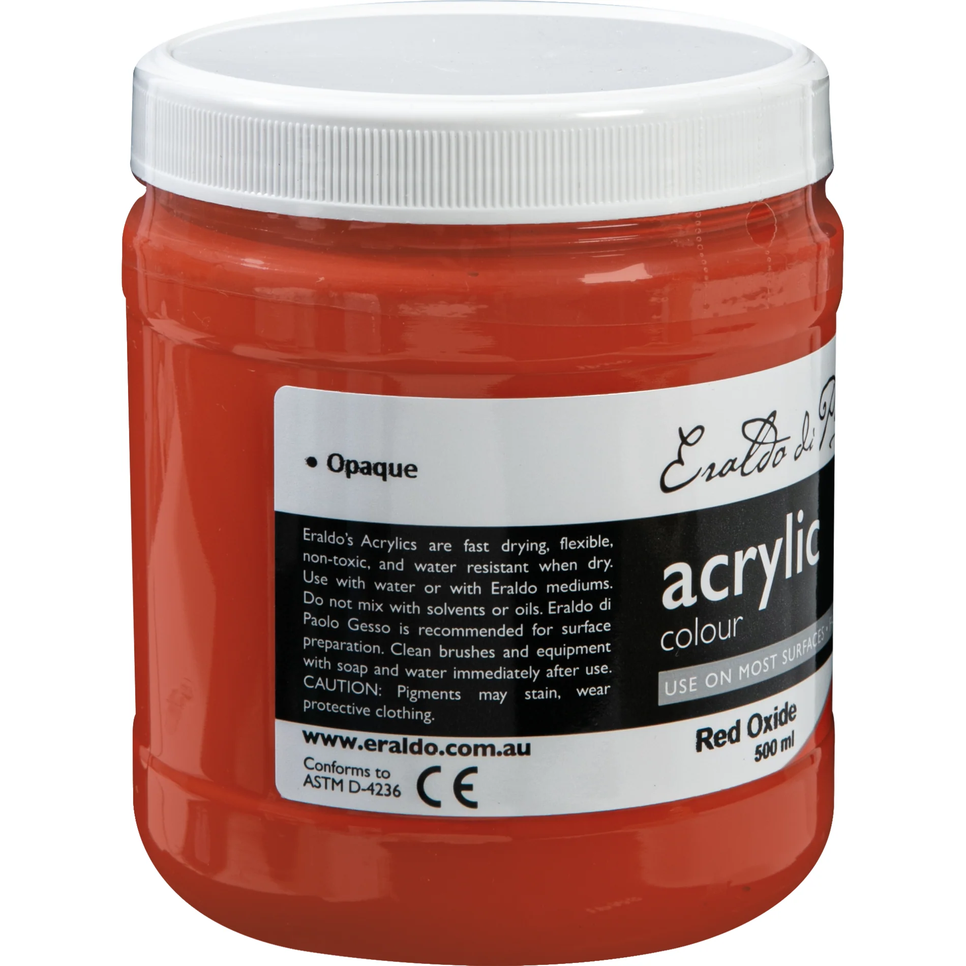 Eraldo di Paolo Acrylic Paint Red Oxide 500ml - Image 2