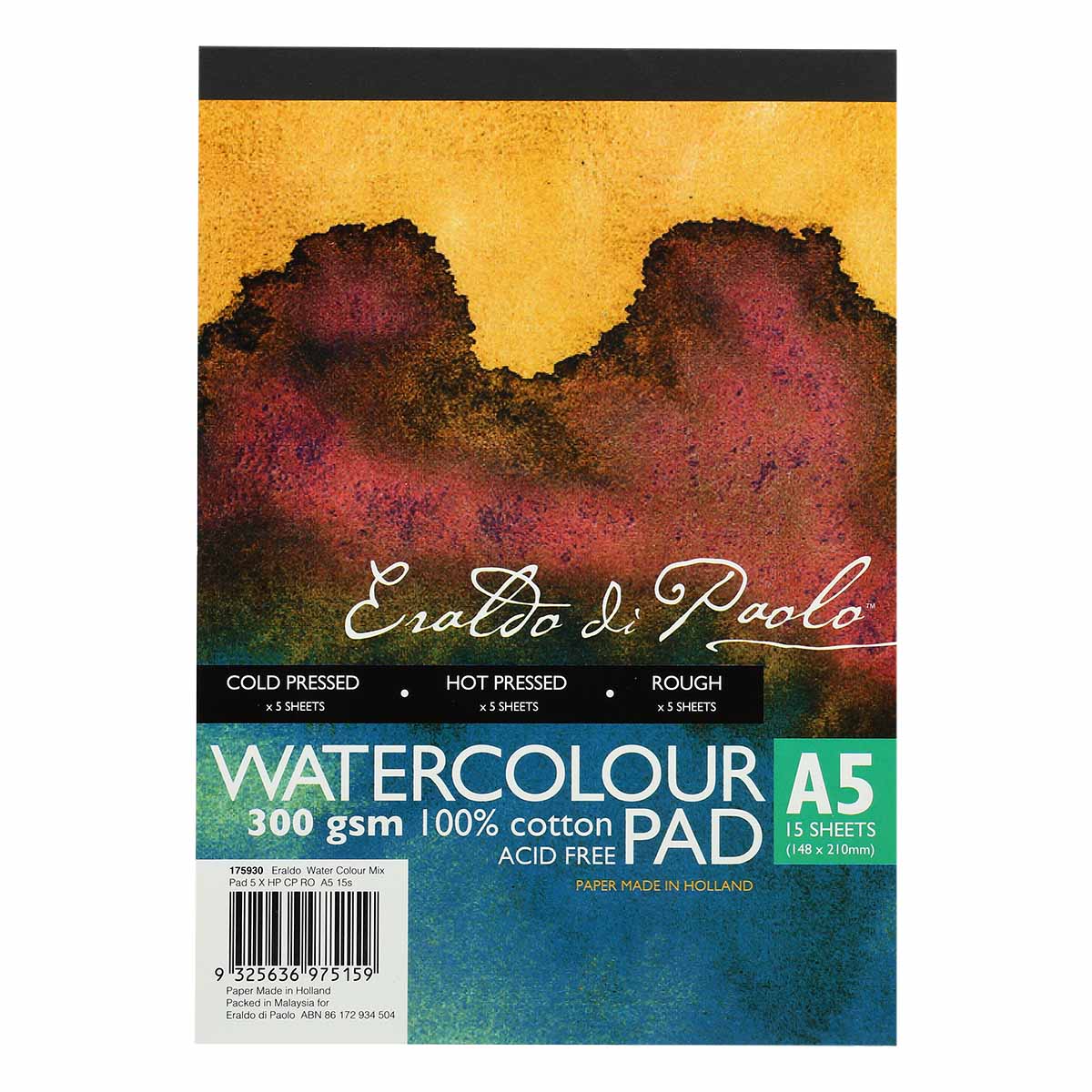 Eraldo di Paolo A5 300gsm Watercolour Mixed Pad 15 Sheets - Image 2