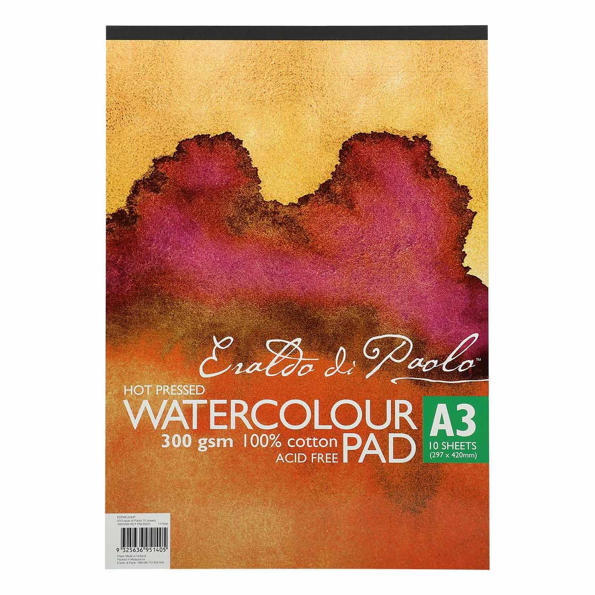 Eraldo di Paolo A3 Hot Pressed Watercolour Pad 300gsm 10 Sheets