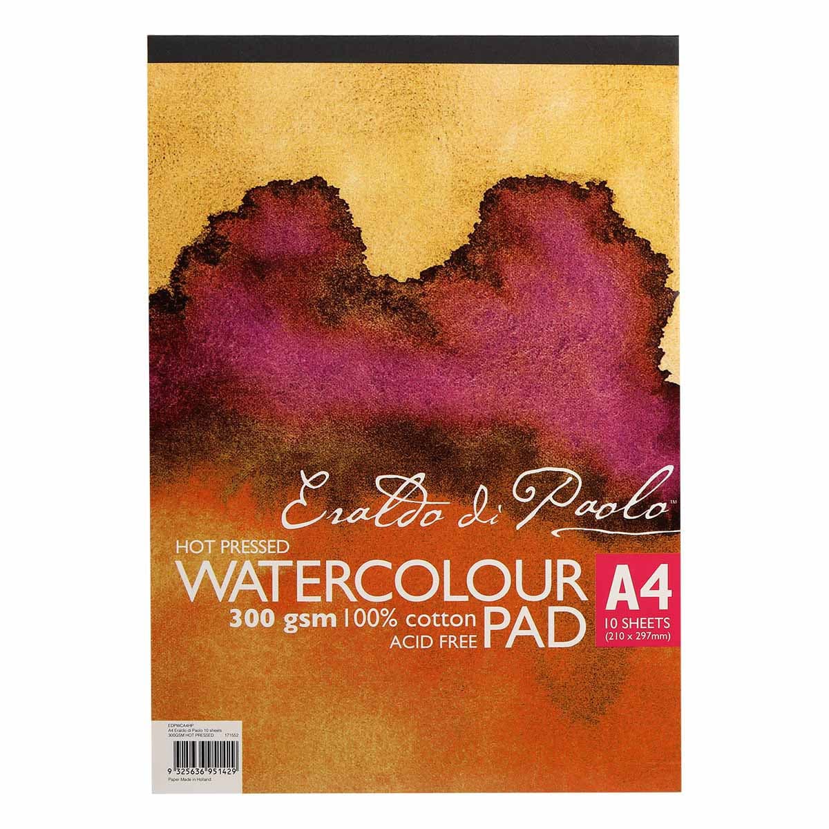 Eraldo di Paolo A4 Hot Pressed Watercolour Pad 300gsm 10 Sheets