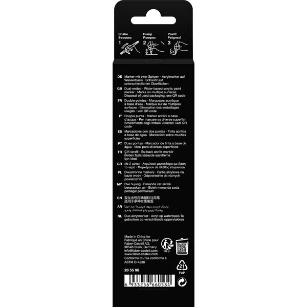 Faber Castell Black Edition Acrylic Shake & Paint Marker, Black - 1 Pack - Image 6