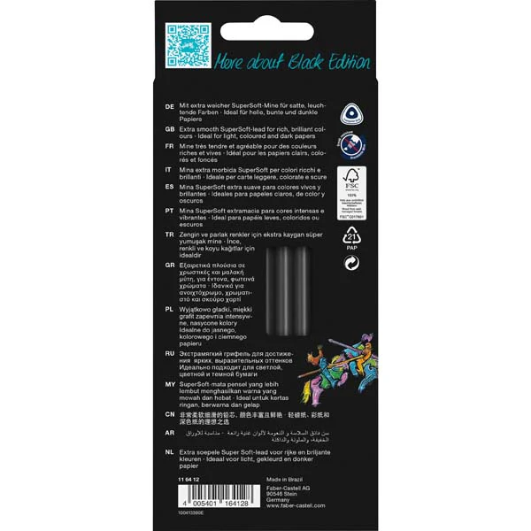 Faber Castell Black Edition Colour Pencils, Assorted Colours - 12 Pack - Image 8