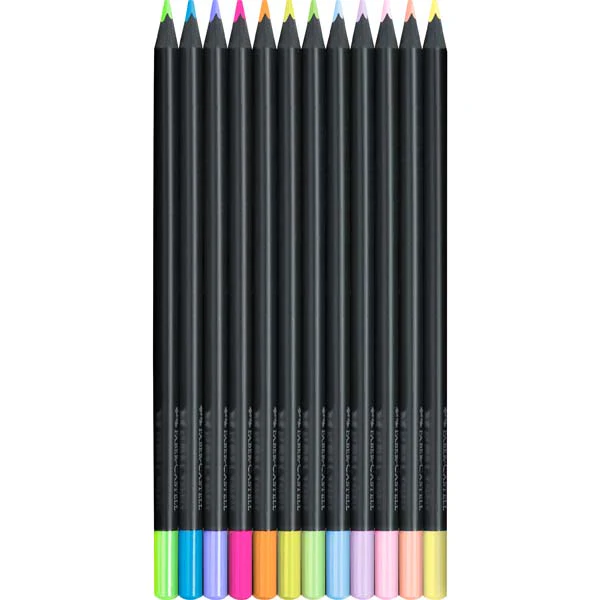 Faber Castell Black Edition Colour Pencils, Pastel & Neon Colours - 12 Pack - Image 2