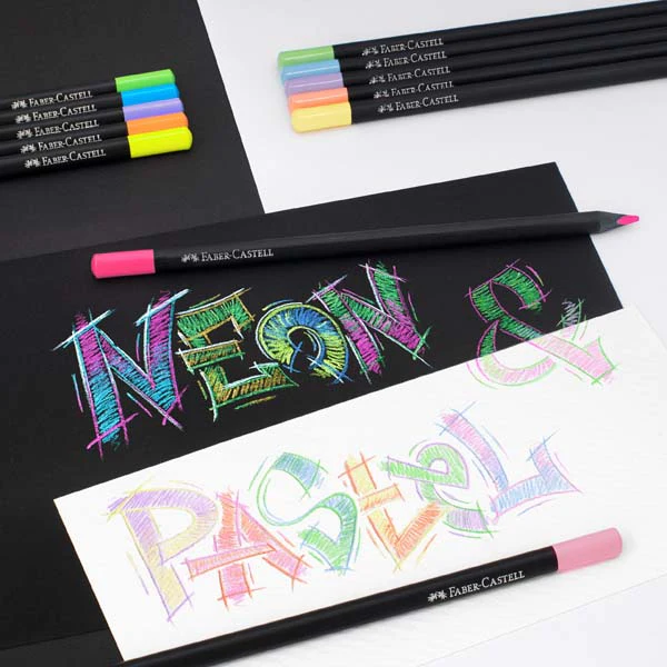 Faber Castell Black Edition Colour Pencils, Pastel & Neon Colours - 12 Pack - Image 6
