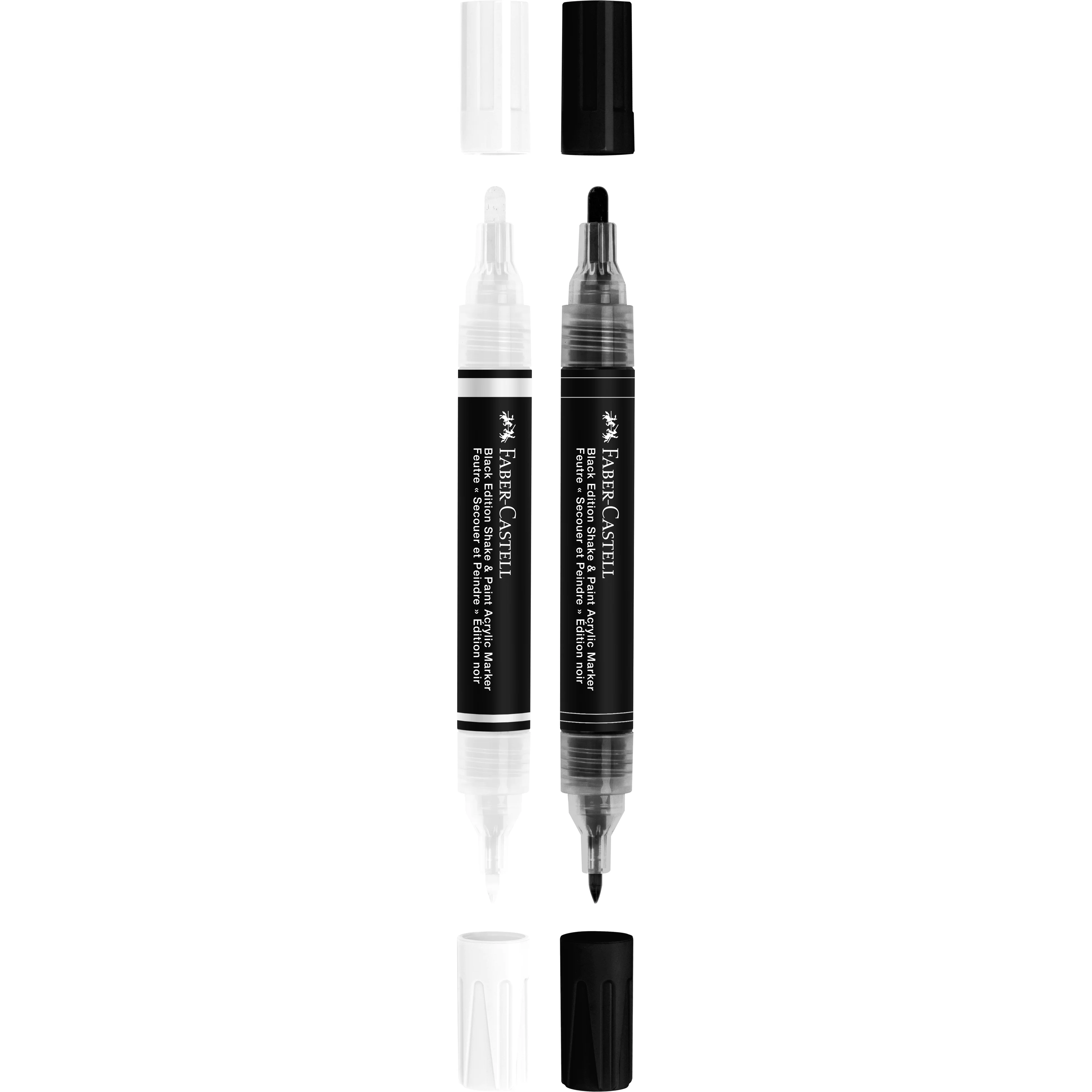 Faber Castell Black Edition Shake & Paint Markers, Black and White, Set of 2 - Image 3