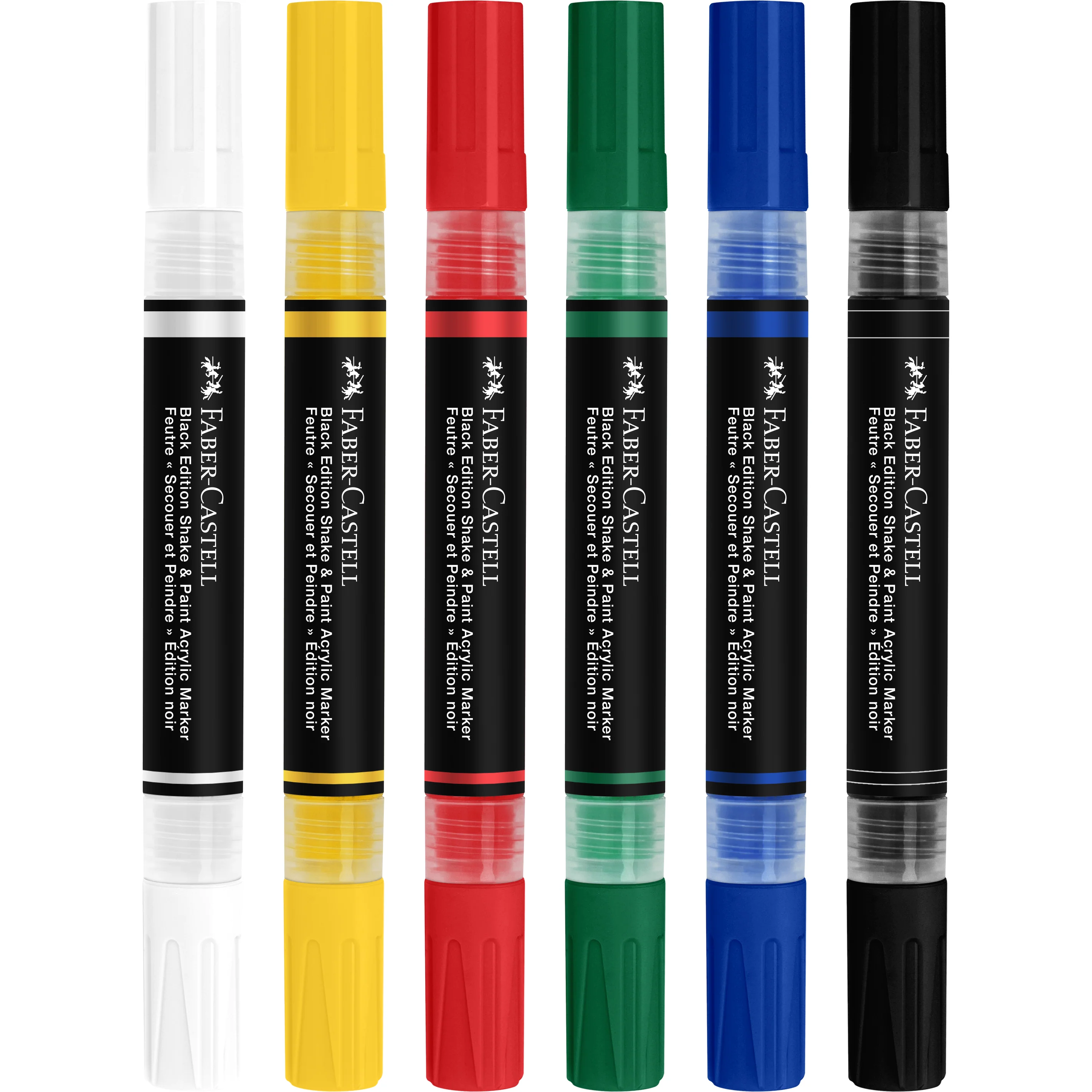 Faber Castell Black Edition Shake & Paint Markers, Classic colours, Set of 6 - Image 5
