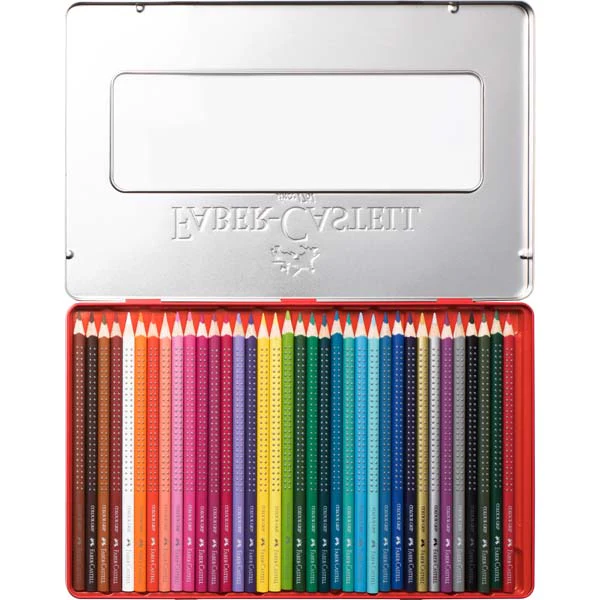 Faber Castell Grip Colour Pencils, Assorted Colours - Tin of 36 - Image 3