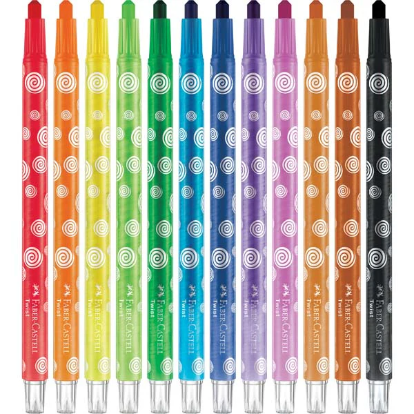Faber Castell Jumbo Twist Wax Crayons, Assorted Colours - 12 Pack - Image 2