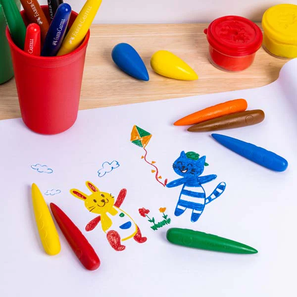 Faber Castell Little Creatives Easy Grasp Finger Crayons, Assorted Colours - 6 Pack - Image 11