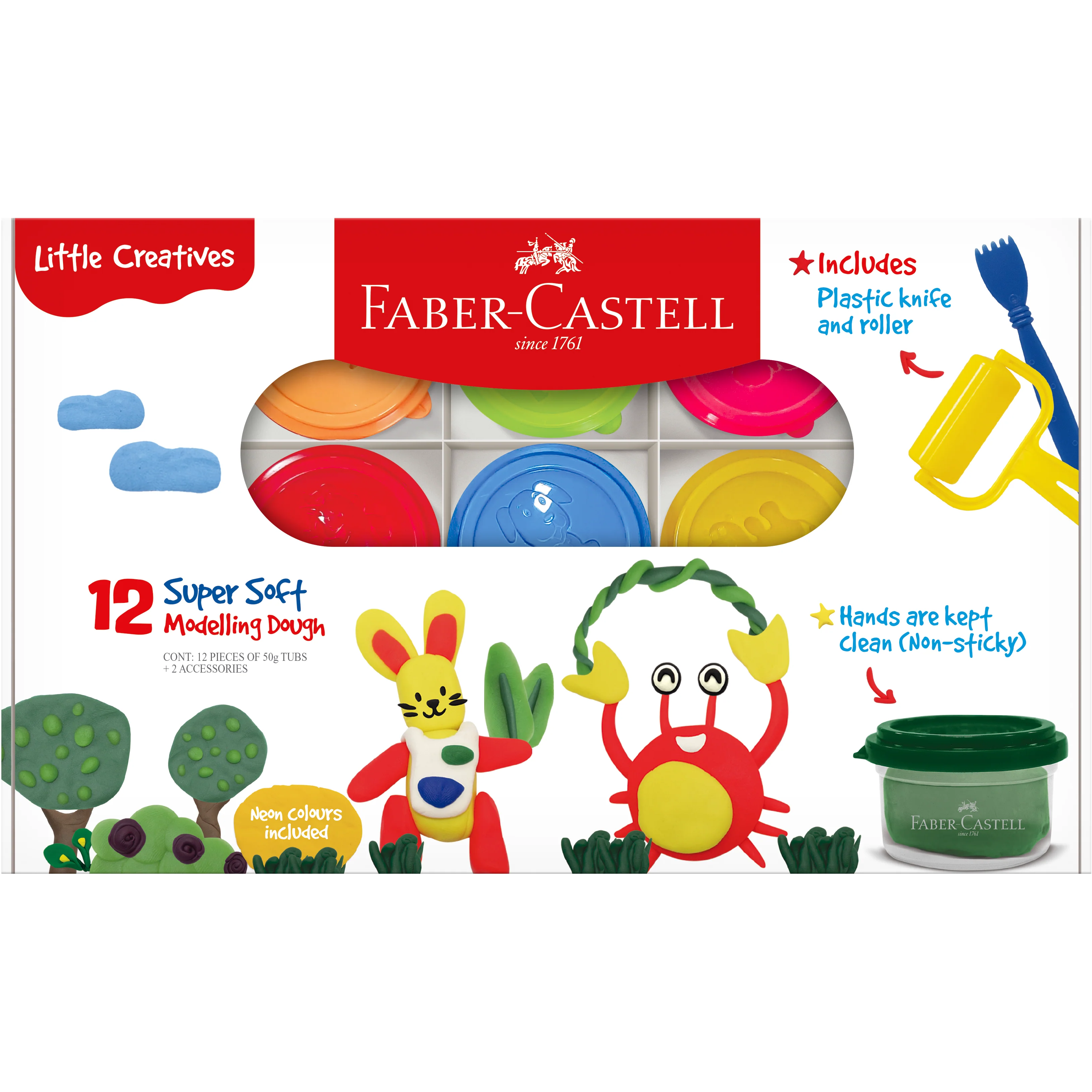 Faber Castell Little Creatives Super Soft Modelling Dough – Pack of 12