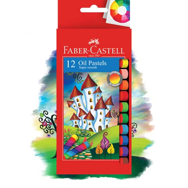 Faber-Castell Round Oil Pastels, Assorted Colours - 12 Pack - Image 4