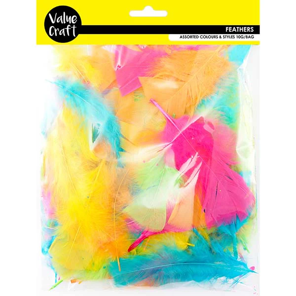 Feathers, Assorted Bright Mix, 10g