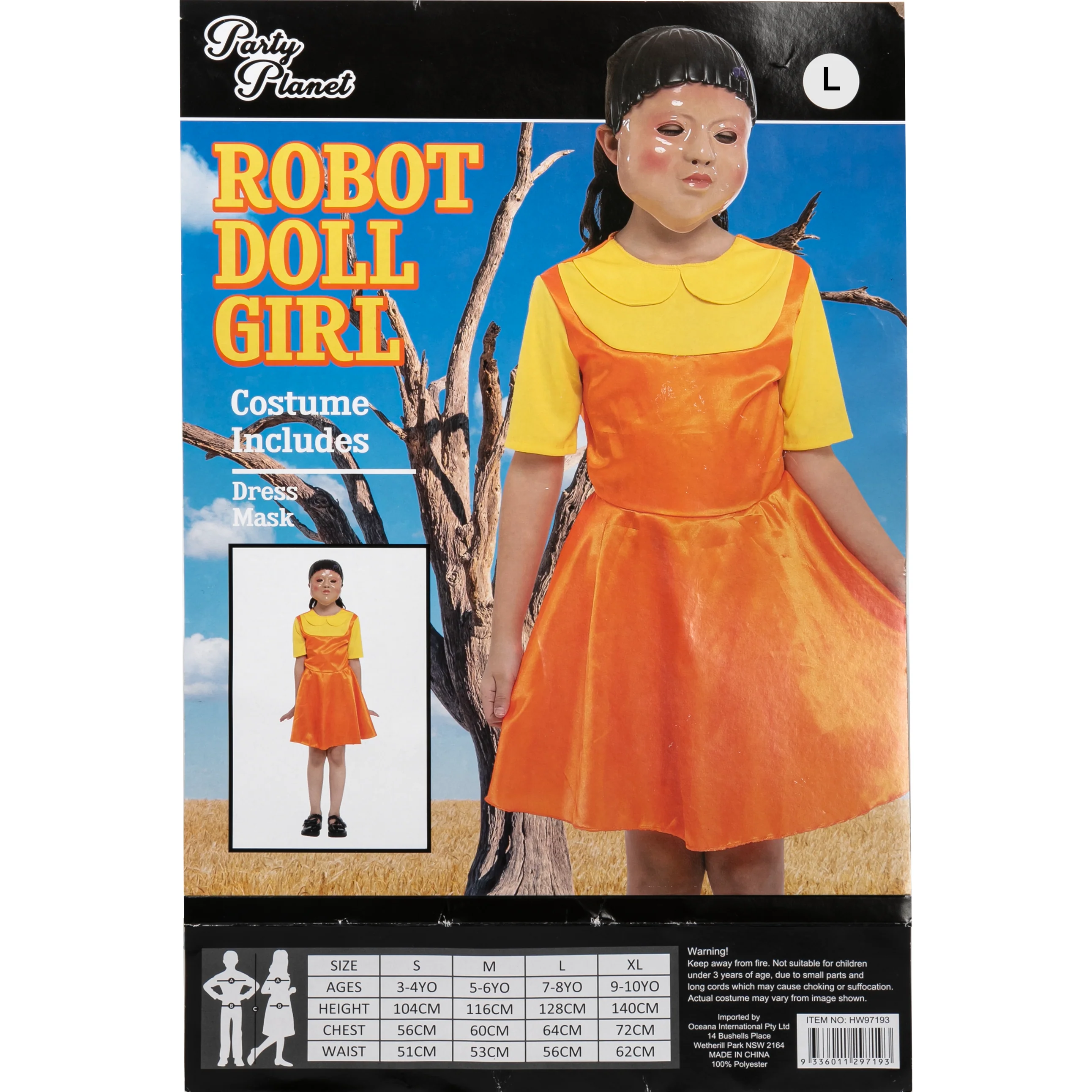 Halloween Robot Doll Girl Kids Costume-Large - Image 3