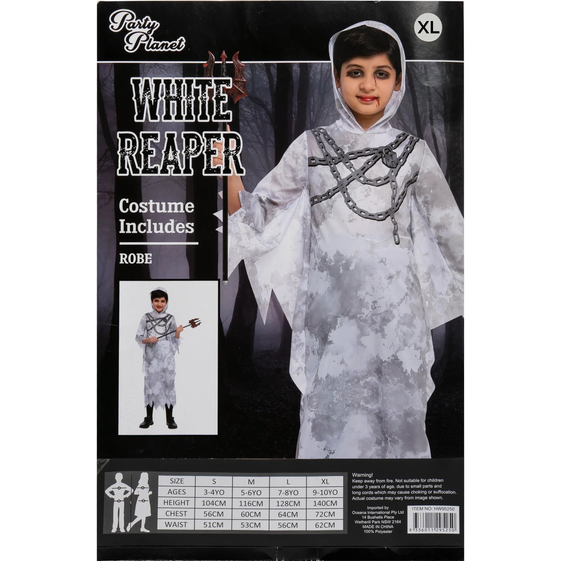 Halloween The White Reaper Kids Costume Extra Large - Image 3