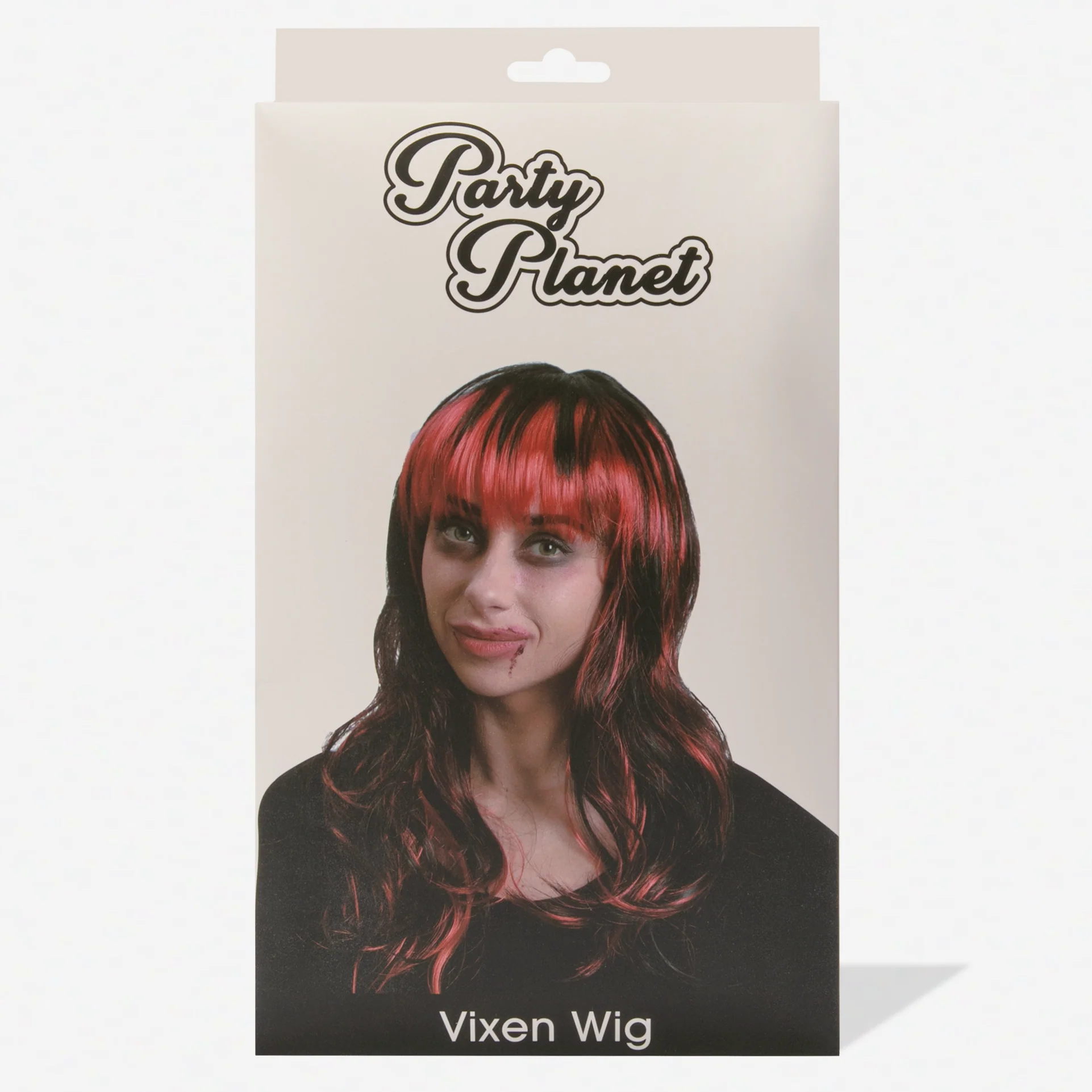 Halloween Vixen Red and Black Wig