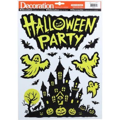 Halloween Window Clings Asst S2 - Glow In The Dark