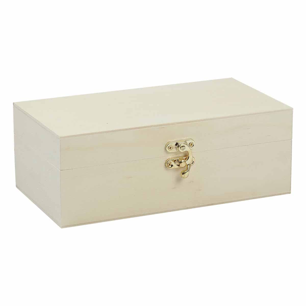 Hinged Plywood Jewellery Box 22x12x8.5cm