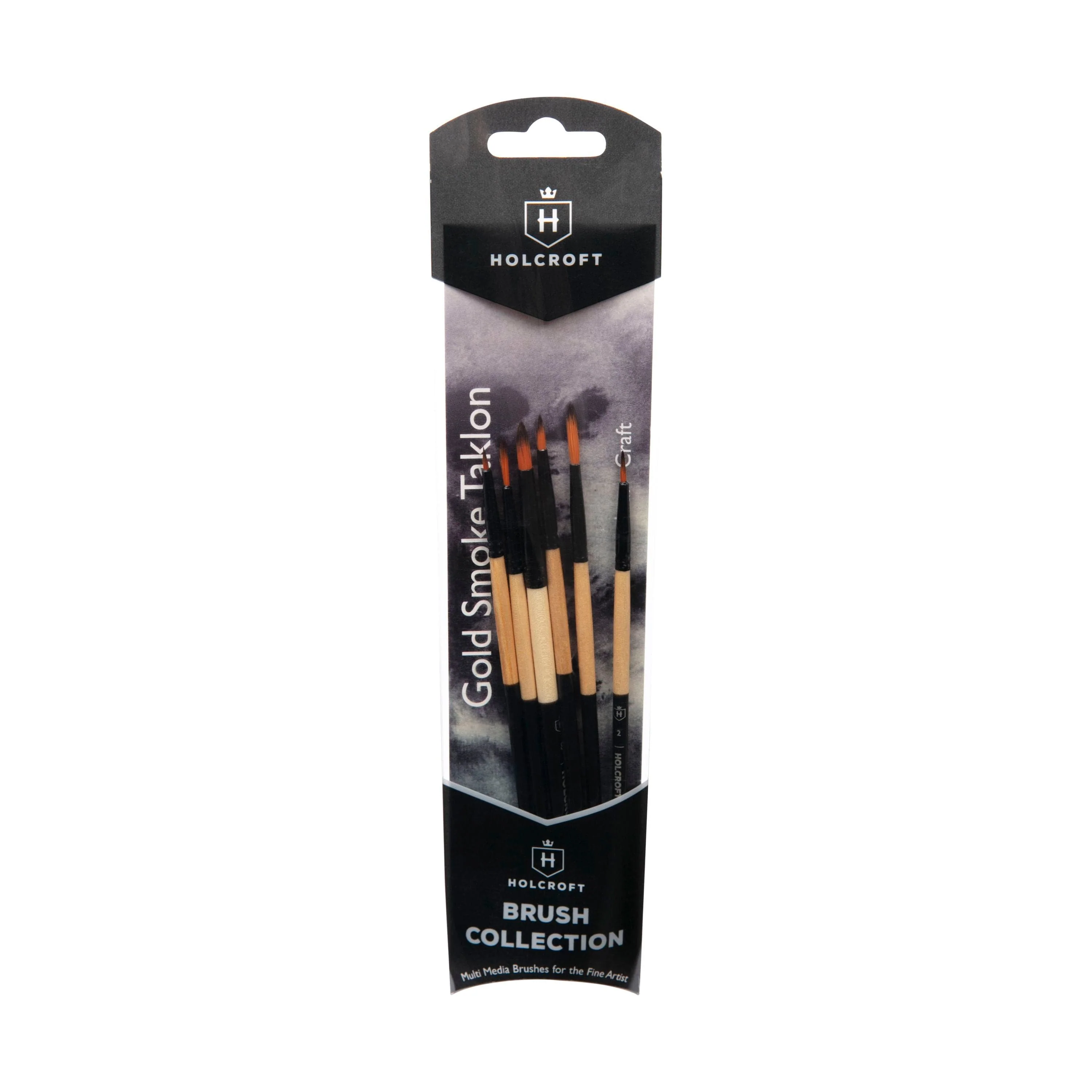 Holcroft Taklon Multi Media Brushes Gold Smoke 6 Pack