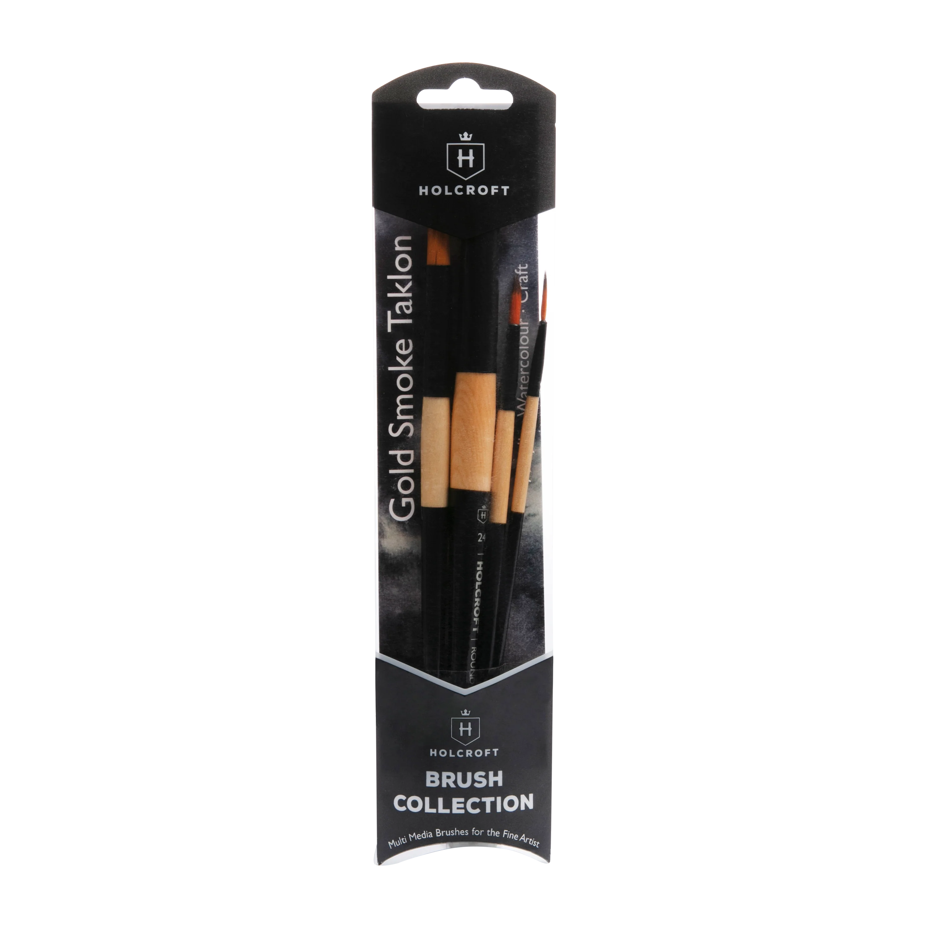 Holcroft Taklon Multi Media Brush Set Gold Smoke 4 Pack