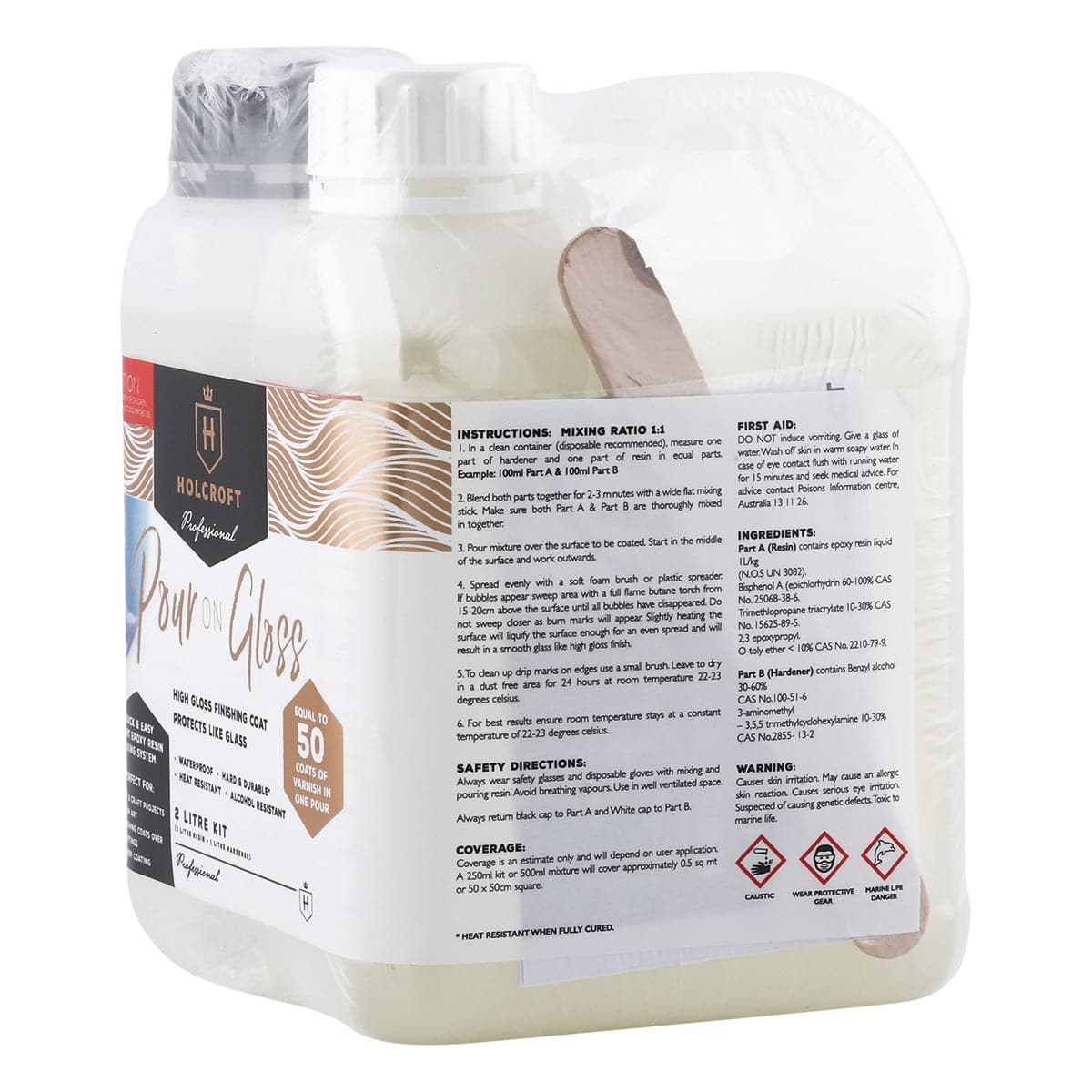 Holcroft Pour On Gloss Resin Art Varnish Kit 2L Kit - Image 4