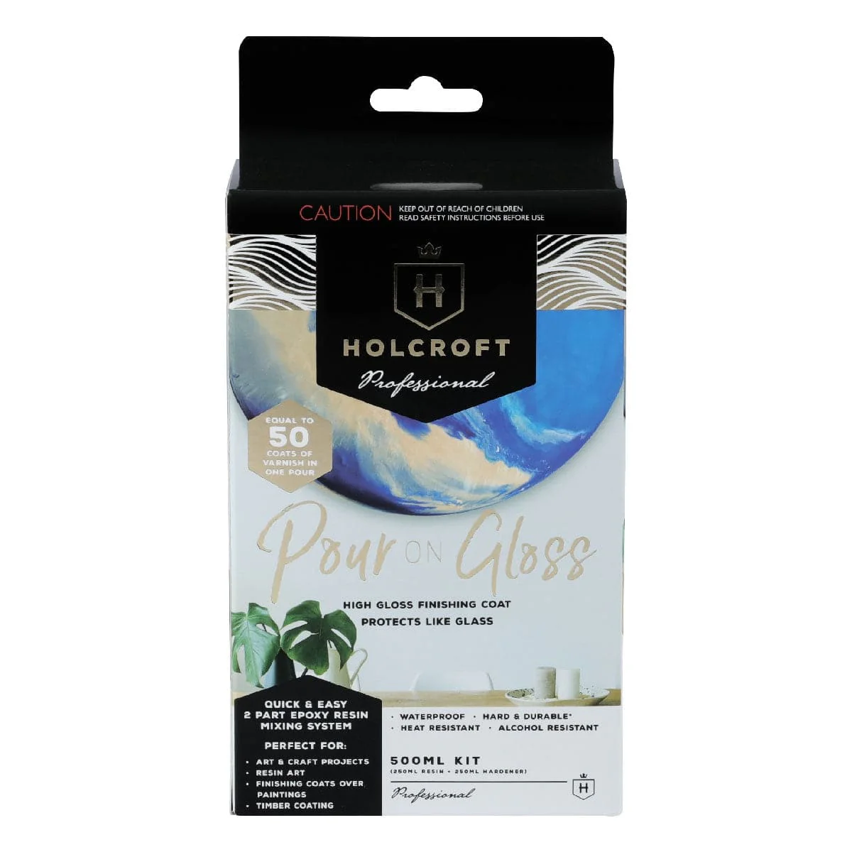 Holcroft Pour On Gloss Resin Art Varnish Kit 500ml - Image 2