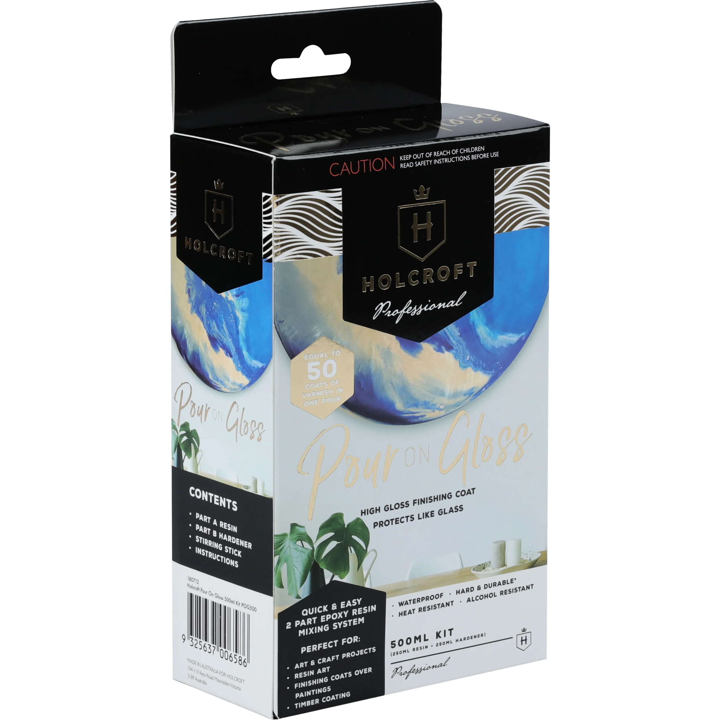 Holcroft Pour On Gloss Resin Art Varnish Kit 500ml - Image 5
