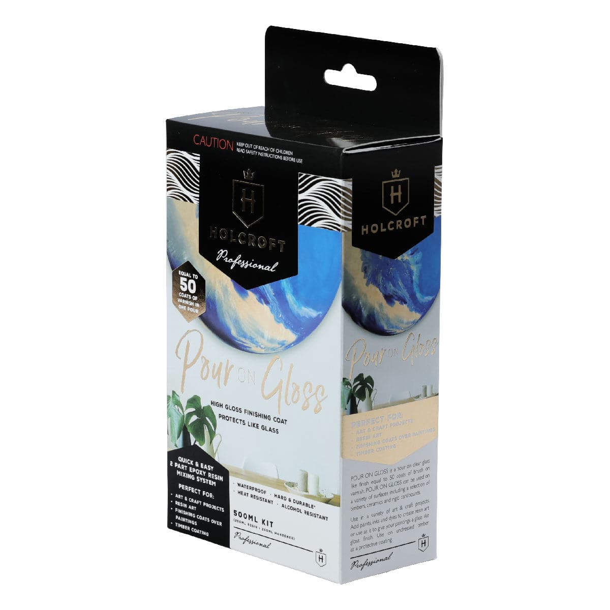 Holcroft Pour On Gloss Resin Art Varnish Kit 500ml - Image 6