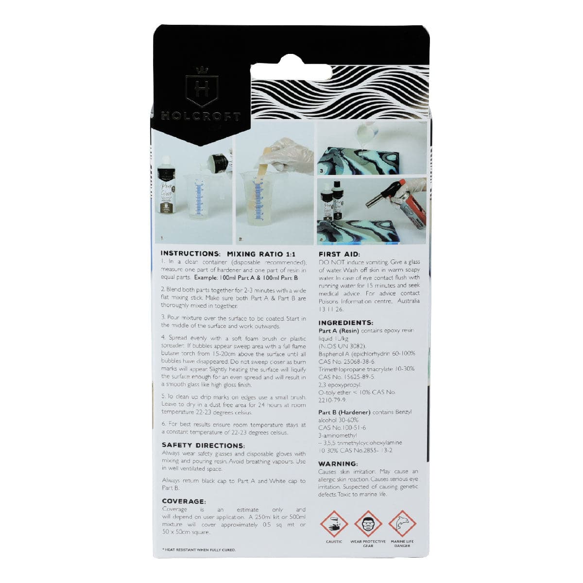 Holcroft Pour On Gloss Resin Art Varnish Kit 500ml - Image 7