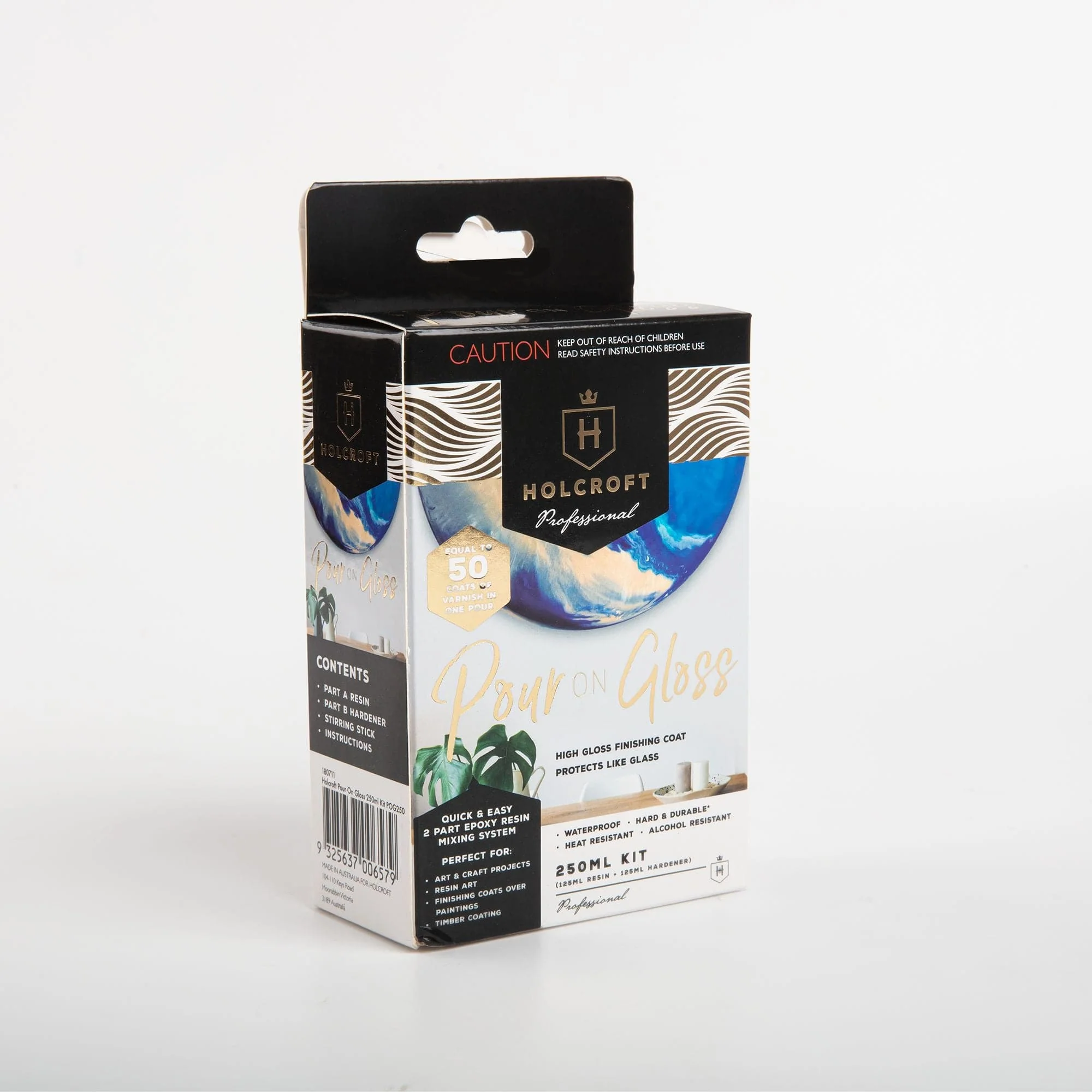 Holcroft Pour On Gloss Resin Art Varnish Kit 250ml - Image 4