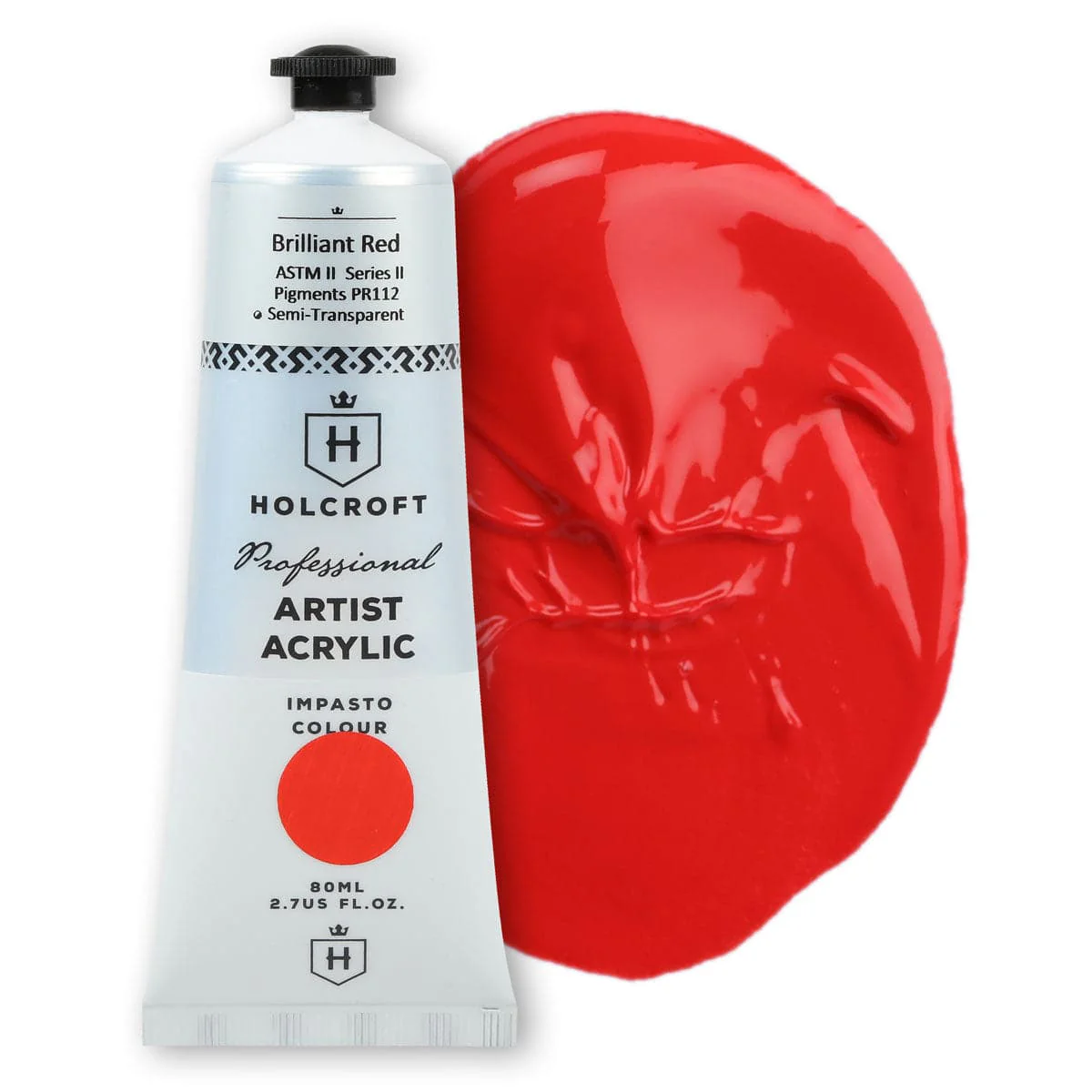 Holcroft Professional Acrylic Impasto Paint Brilliant Red S2 80ml