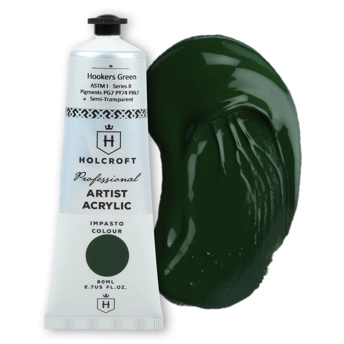 Holcroft Professional Acrylic Impasto Paint Hookers Green S2 80ml