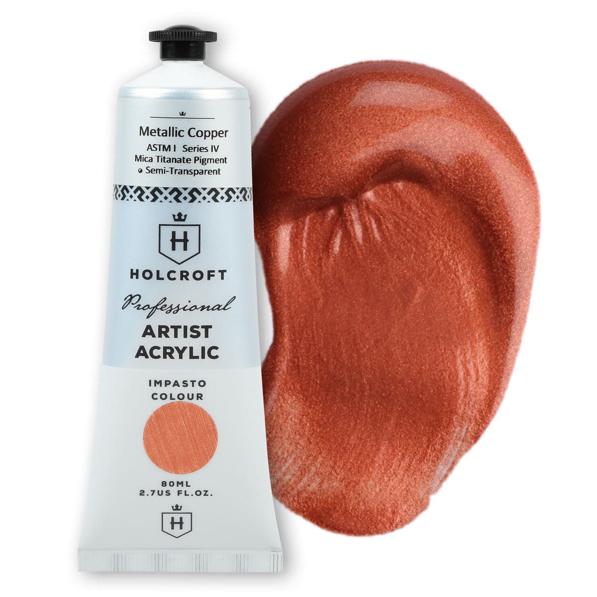 Holcroft Professional Acrylic Impasto Paint Metallic Copper S4 80ml