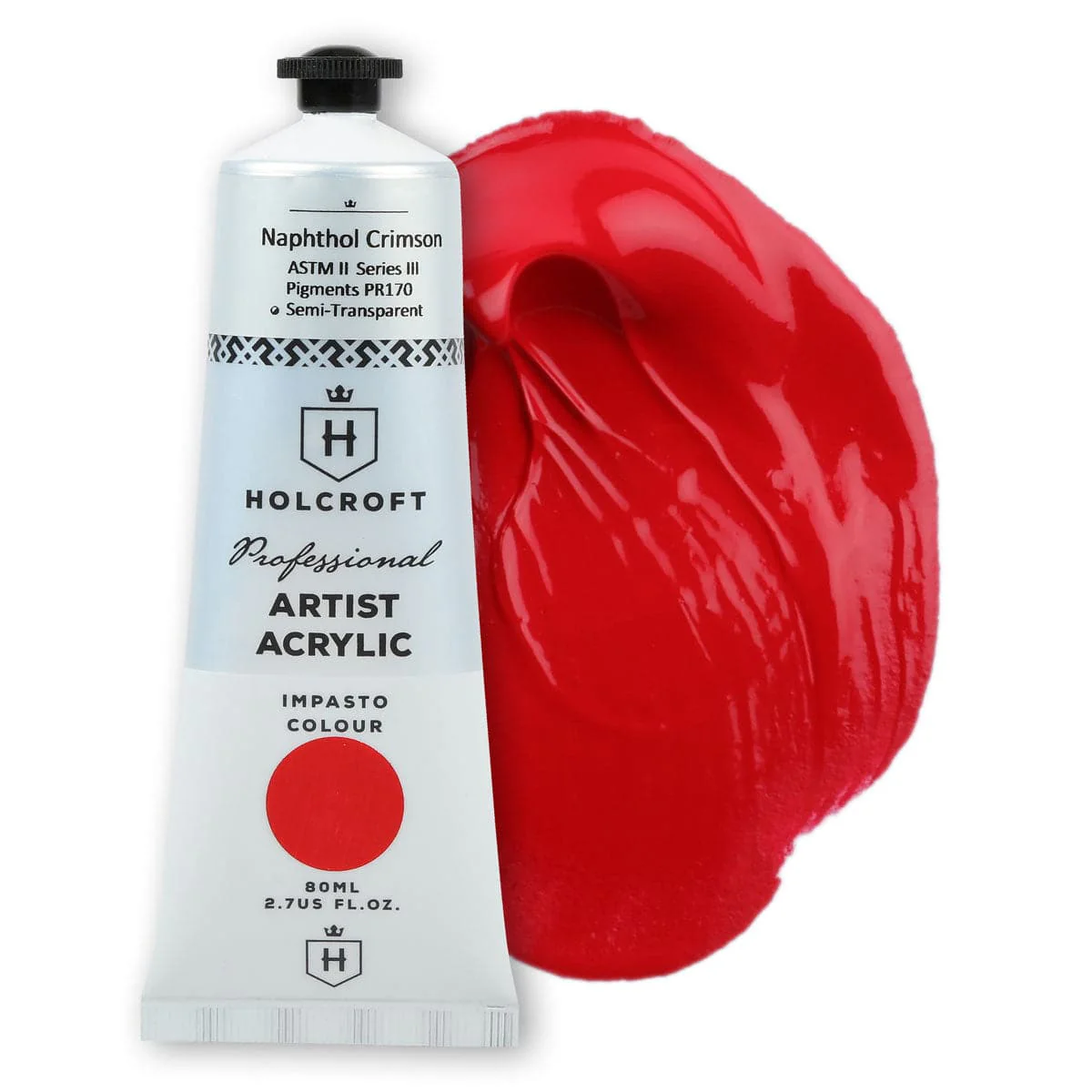 Holcroft Professional Impasto Acrylic Paint 80ml Napthol Crimson S3