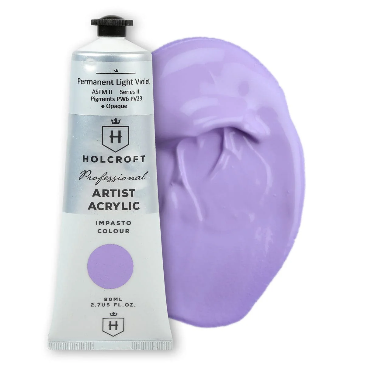 Holcroft Professional Acrylic Impasto Paint Permanent Light Violet S2 80ml