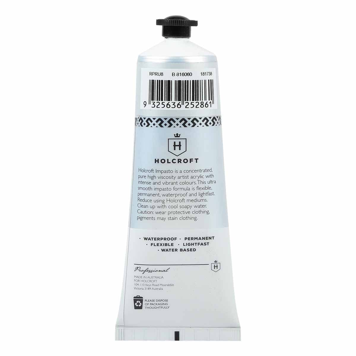Holcroft Professional Acrylic Impasto Paint Raw Umber S1 80ml - Image 3