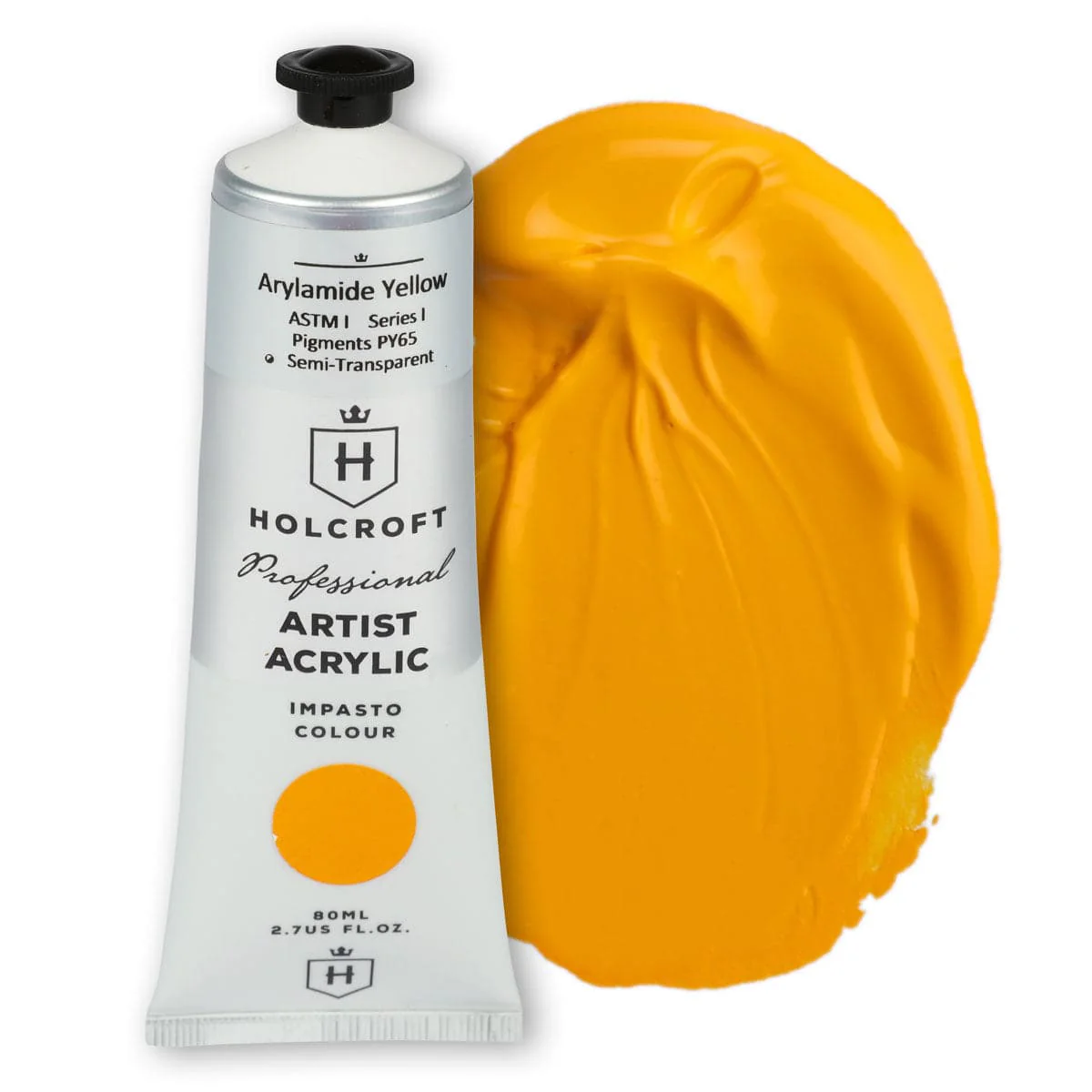 Holcroft Professional Acrylic Impasto Paint Arylamide Yellow 80ml