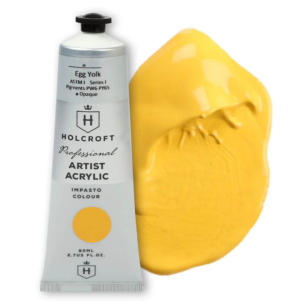 Holcroft Professional Acrylic Impasto Paint Egg Yolk 80ml