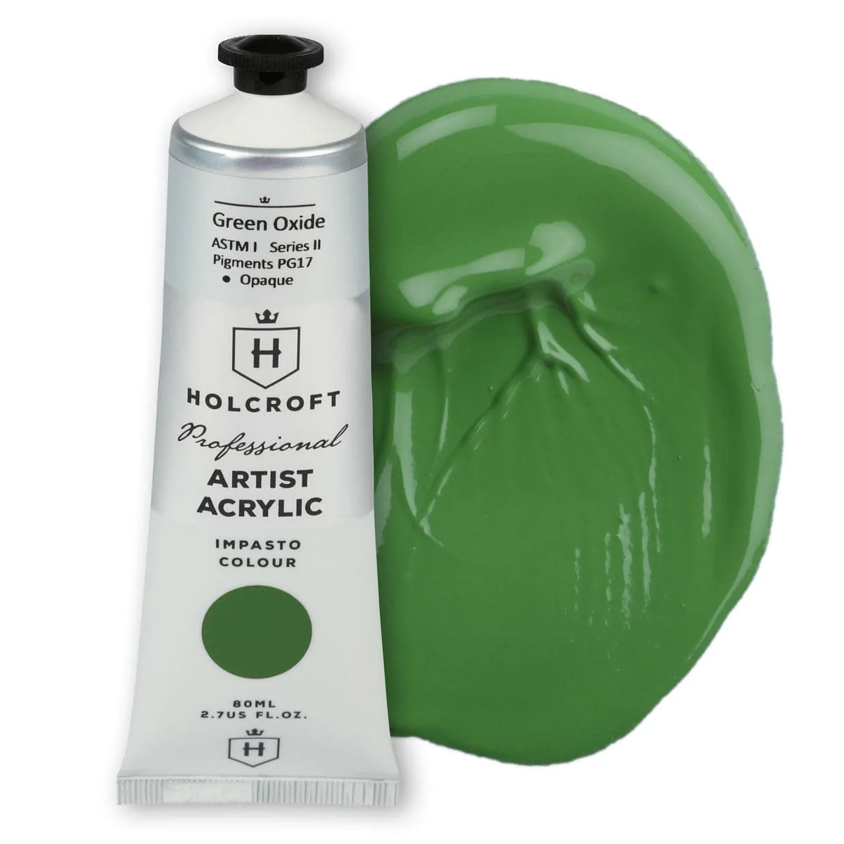 Holcroft Professional Acrylic Impasto Paint Green Oxide 80ml
