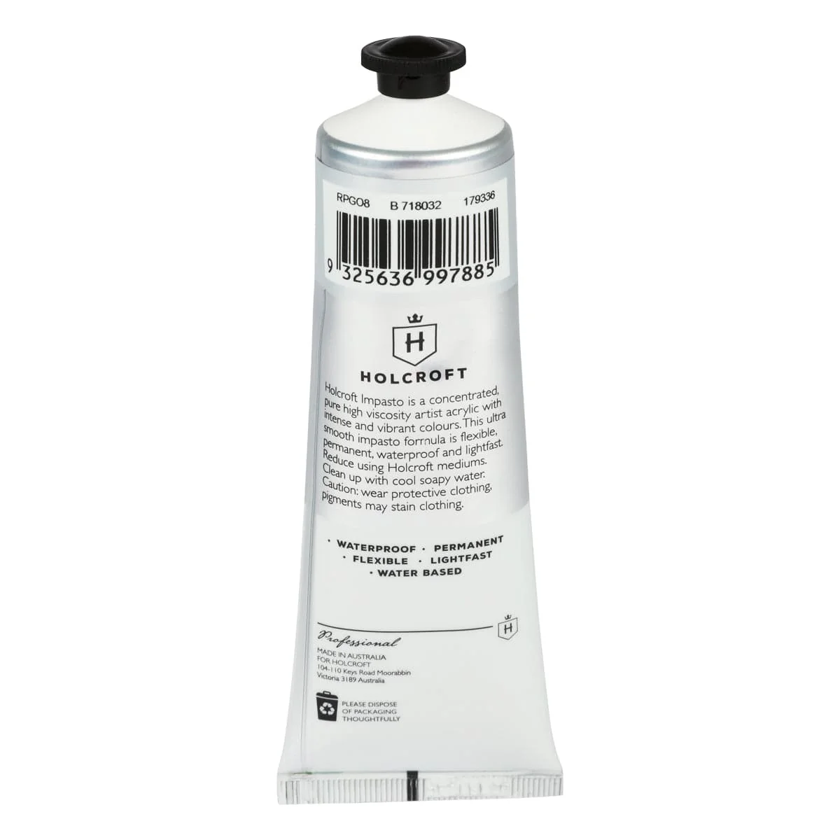 Holcroft Professional Acrylic Impasto Paint Green Oxide 80ml - Image 3
