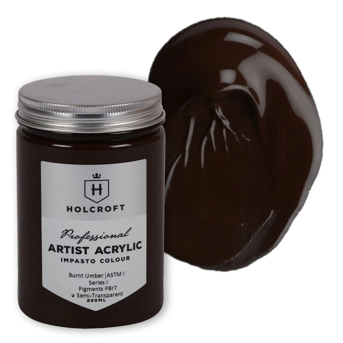 Holcroft Professional Acrylic Impasto Paint Paint Burnt Umber S1 250ml