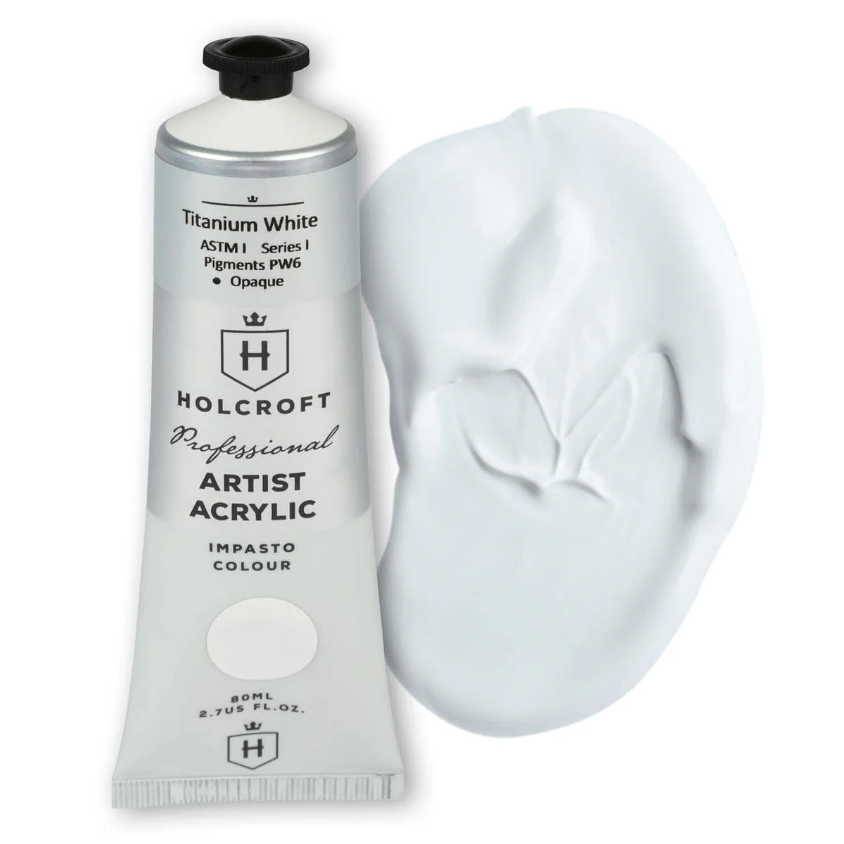 Holcroft Professional Acrylic Impasto Paint S1 Titanium White 80ml