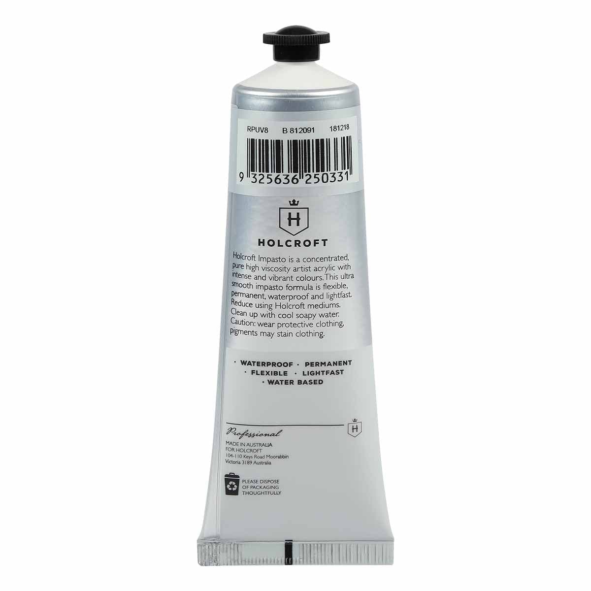 Holcroft Professional Acrylic Impasto Paint Ultra Violet 80ml - Image 3