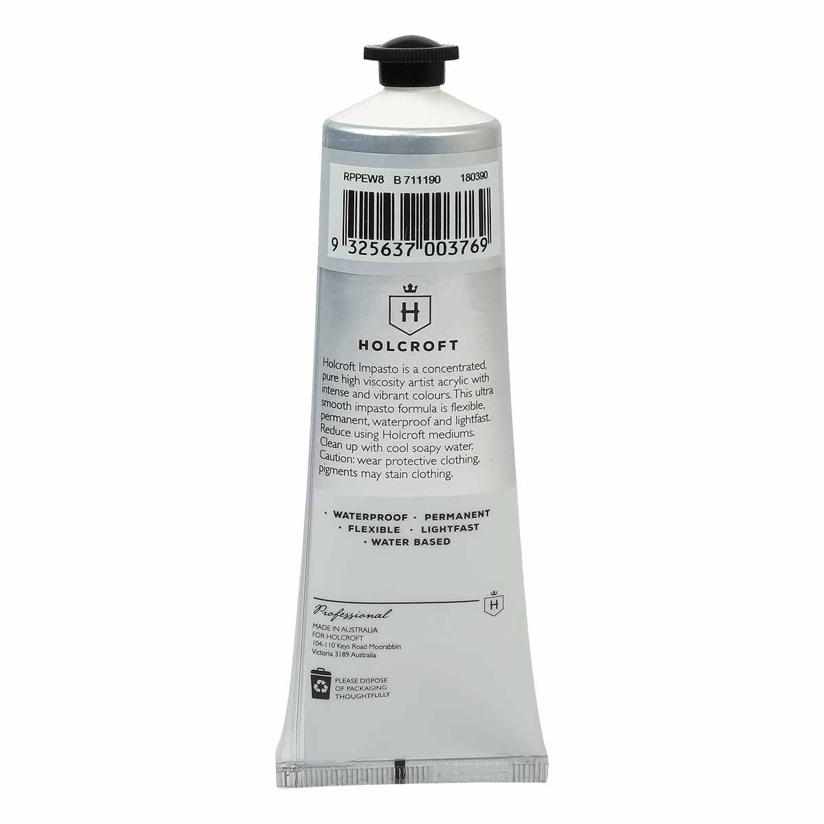 Holcroft Professional Acrylic Impasto Paint Pewter S4 80ml - Image 3