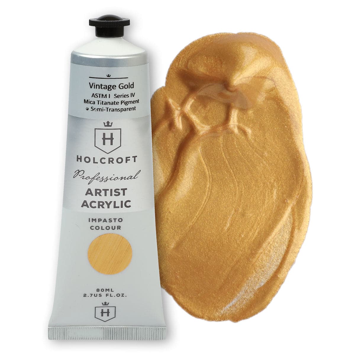 Holcroft Professional Acrylic Impasto Paint Vintage Gold S4 80ml