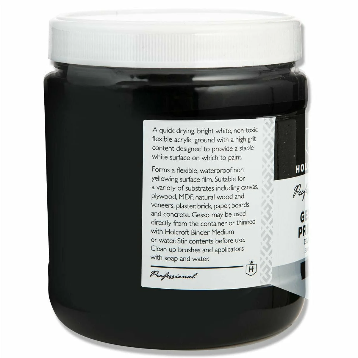Holcroft Professional Acrylic Black Gesso 500mL - Image 2