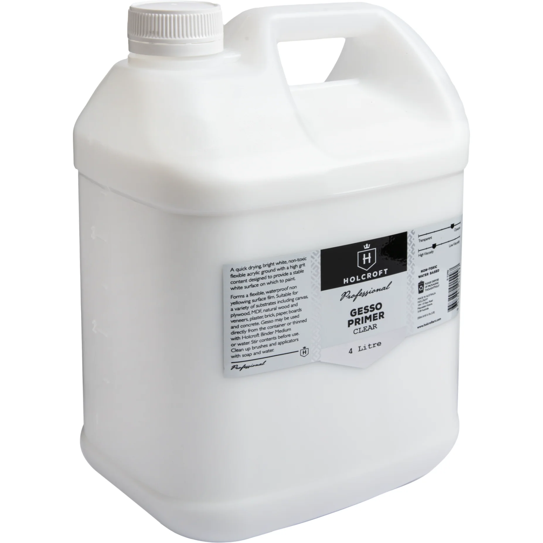 Holcroft Professional Acrylic Clear Gesso 2 Litre - Image 2