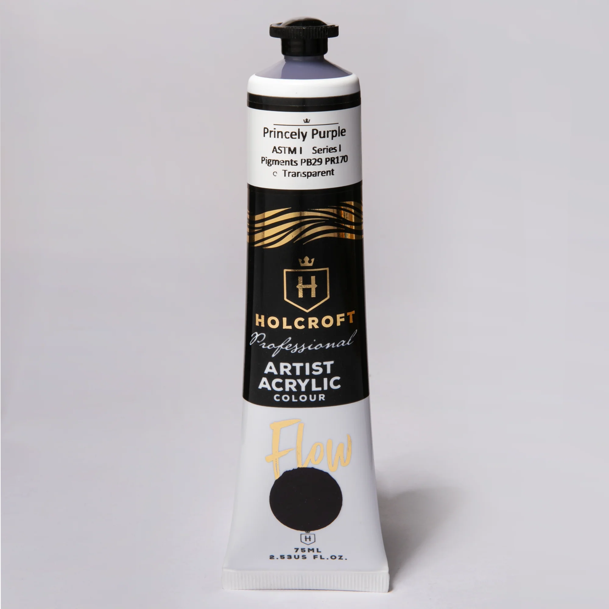 Holcroft Professional Acrylic Flow Paint 75ml Princely Purple Series 1 - Image 2