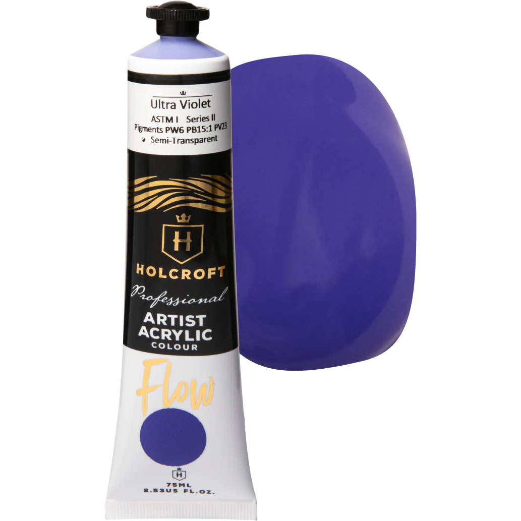 Holcroft Professional Acrylic Flow Paint 75ml Ultra Violet Series 2