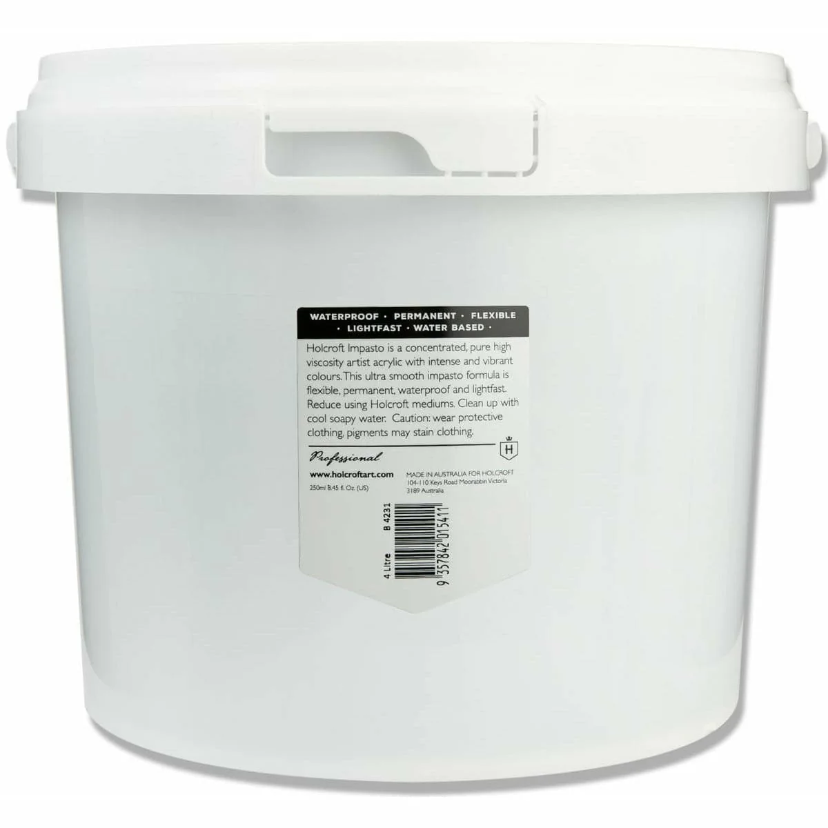 Holcroft Professional Acrylic Impasto Paint - Carbon Black 4 Litre - Image 2
